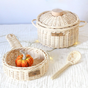 Juego de utensilios de cocina de ratán para niños, juguetes de electrodomésticos de cocina de simulación, oferta con descuento, juguete de cocina para bebés - Product Image 2