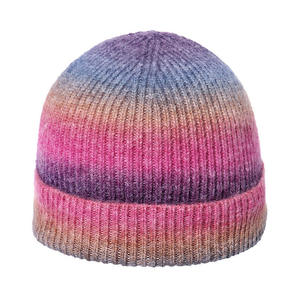 Gorro de punto unisex estilo hip hop vintage con estampado personalizado, efecto desgastado, forro de algodón y teñido anudado, tipo slouchy con diseño de calavera. - Product Image 1