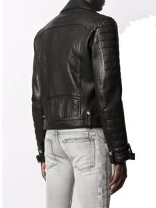 <b>Men</b> for Black Biker Leather <b>Jacket</b>-Eco-Friendly Windproof Streetwear - Product Image 3