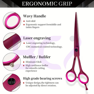 Tijeras de Peluquería de Acero Inoxidable Personalizadas, Color Rosa 2026, Servicio OEM ODM, Mejor Proveedor, Nuevo y Moderno Diseño - Product Image 2