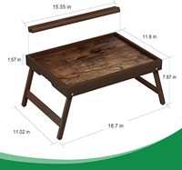 Plateau de lit pliable en bois de manguier avec pieds détachables, poignée ergonomique, portable, compatible lave-vaisselle, pour ordinateur portable/tablette