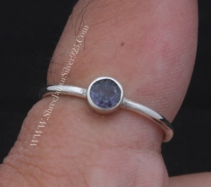 Bague en argent sterling 925 avec pierre précieuse améthyste pour femme, bijoux artisanaux certifiés pour mariages et fêtes - Product Image 6