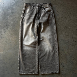 Regular Straight Leg Loose <b>Trousers</b> Plus Size Men'S Denim Regular Loose Fit Jeans Baggy Denim Pants Wide Leg <b>Trousers</b> - Product Image 2