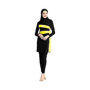 Ensembles de vêtements de sport modestes pour femmes musulmanes : Haut court à capuche, pantalon large, jupe portefeuille confortable, motif uni, coupe régulière, colorblock - Product Image 2