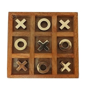 Latest Design Top Trending Wooden and Metal Tic tac toe playing game best supplie wood game set for home <b>table</b> ware ox game part - Product Image 1