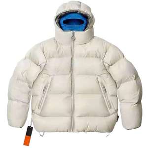 Chaqueta Bomber Acolchada de Invierno para Hombre, Tallas Grandes, con Logotipo Personalizado, Cremallera, Capucha Desmontable de Punto, Gruesa, Cálida, de Nailon, para Exteriores - Product Image 1