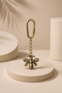 Vintage style brass <b>bee</b> keychain handmade metal <b>bee</b> keyring decorative bag charm accessory - Product Image 5
