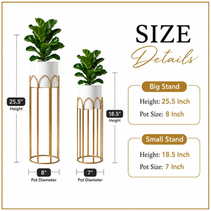 Jardinière contemporaine en métal avec support élégant surélevé pour plantes d'intérieur et d'extérieur, balcon, jardin, salon, patio - Product Image 2