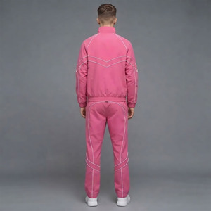 Mens Baggy <b>Nylon</b> Tracksuits with 3M Reflective Design Customizable Windbreaker Track Suit and Polyester <b>Jogger</b> Set - Product Image 3
