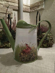 Bidon d'eau galvanisé à thème floral avec finition émaillée pour ferme vintage décorative et affichage de jardin - Product Image 4