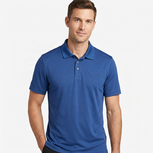 Men's <b>Blue</b> Short Sleeve <b>Polo</b> <b>Shirt</b> Embroidered Logo Knitted Breathable Casual Wear - Product Image 6