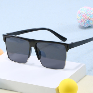 Half <b>Frame</b> square Sunglasses New High Quality UV400 <b>Plastic</b> Vintage Shades Women Men Designer Sunglasses Outdoor Driving Glasses - Product Image 1