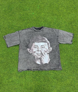 เสื้อยืดโอเวอร์ไซส์ทรงหลวมผ้าคอตตอนถัก 100% คุณภาพสูงสำหรับผู้ชายและผู้หญิง ลวดลายย้อมสีแบบแอซิดวอช พิมพ์ลาย DTG ตามสั่ง สีซีดจางแบบซันเฟด  โลโก้ปรับแต่งได้ - Product Image 1