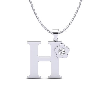 Colgante de Letra H en Tendencia, Estilo Hip Hop, Chapado en Plata con Moissanita, para Bodas y Fiestas - Product Image 1