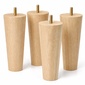 Solid Wood Tapered Furniture <b>Legs</b> Round Minimalist Design <b>for</b> Table Chair Cabinet Home Office Easy Installation - Product Image 1