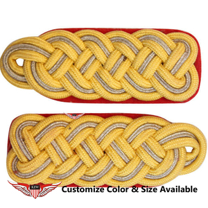 KEW Customize Light Yellow Bullion Wire <b>Braided</b> Epaulettes Shoulder Boards Durable Garment <b>Accessory</b> - Product Image 2