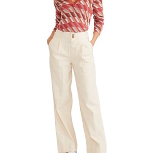 Pantalon plissé vintage taille haute à motif ballon pour femme, nouvelle collection automne 2026, avec fermeture éclair, longueur cheville - Product Image 1