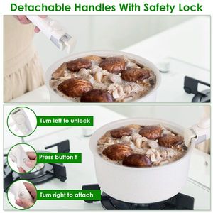 Juego de Utensilios de Cocina Antiadherentes de 17 Piezas con Inducción, Asas Desmontables, Calentamiento Rápido, Sartén y Cacerola para Uso en la Cocina - Product Image 4