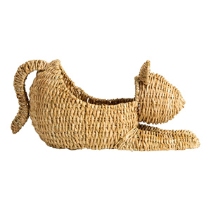 Cesta de Almacenamiento para Gatos de Jacinto de Agua Tejida a Mano, Linda Cesta de Animales Tejida, Organizador de Juguetes para Niños, Decoración para Cuarto de Bebé/Hogar - Product Image 3