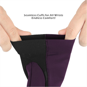 Guantes de snooker de medio dedo, color morado, negro, poliéster, espalda de malla transpirable, unisex, deportivos, para todas las estaciones, fáciles de poner - Product Image 3