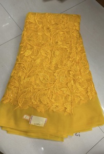 Tissu en dentelle africaine de luxe, broderie florale, tulle, strass haut de gamme, pour robe de soirée, costume, etc. - Product Image 3
