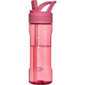Bouteille d'eau Tritan rouge sans BPA avec paille, conception anti-fuite pour la maison, les voyages et l'école - Articles promotionnels pour boissons - Product Image 1