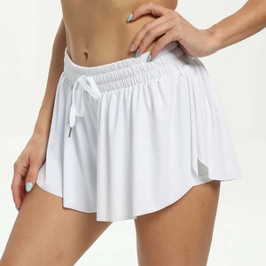 Women's White Pleated Golf <b>Skirt</b> <b>Elastic</b> <b>Waist</b> Drawstring Sporty Style Breathable Mini Summer Wear 100% Polyester Woven Fabric - Product Image 1