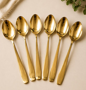 Juego de Cubiertos Dorados para Boda al por Mayor, Juego de Tenedores y Cucharas de Acero Inoxidable, Cubiertos Dorados de Acero Inoxidable Pulido a Espejo - Product Image 5