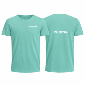 T-shirt unisexe léger personnalisé vert menthe, col rond, en coton, manches courtes, uni, mode estivale, streetwear - Product Image 1