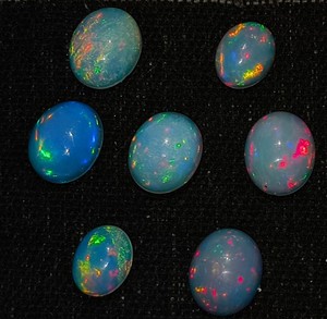 Opale blanche éthiopienne naturelle, taille ovale, cabochon, pierre précieuse pour la fabrication de bijoux, certifiée par un tiers, tailles 8x6, 9x7, 10x8 - Product Image 1