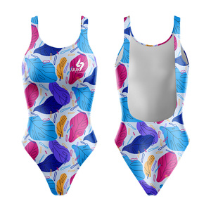 Luuk International Maillot de bain une pièce pour femme, imprimé abstrait bleu, séchage rapide, en spandex et polyester - Product Image 4