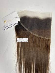 Vietglobal 13x4 HD para encaje Frontal recto para extensiones de cabello Ombre 1B marrón oscuro 100% cabello humano sin enredos pelo de Animal alto - Product Image 4