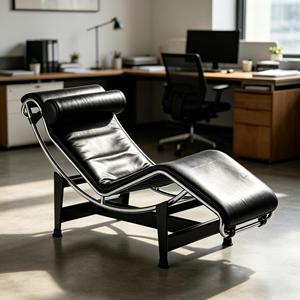 Moderna Chaise Longue <span class=keywords><strong>in</strong></span> <span class=keywords><strong>Pelle</strong></span> <span class=keywords><strong>Nera</strong></span> con Telaio <span class=keywords><strong>in</strong></span> Metallo, Poggiatesta e Funzione Letto per Soggiorno, Ufficio, Hotel, Aree VIP - Product Image 6