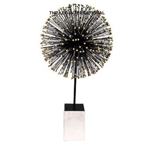 Escultura Abstracta de Hierro, Estatua de Arte Moderno, Base Cuadrada de Piedra, Duradera, Ecológica, Decoración para el Hogar, Adorno para Sala de Estar - Product Image 1