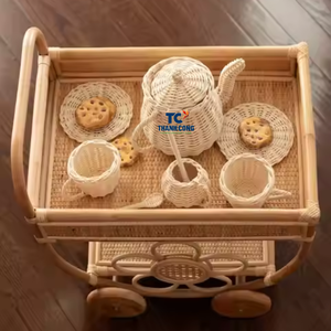 Juego de té multifuncional de ratán ecológico moderno, la mejor calidad imaginativo de juego de simulación, juguetes educativos para dormitorio de niños - Product Image 5