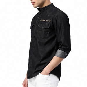 Camisa de Mezclilla para Hombre, Premium, Suave, Duradera, Clásica, Elegante, Cómoda, Transpirable, Material de Tela para Chaqueta de Mezclilla - Product Image 3