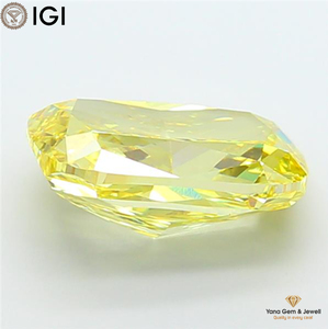 Diamant de laboratoire CVD en forme de coussin avec certificat IGI, 7,02 carats, clarté VS2, couleur jaune vif fantaisie, pour fiançailles spéciales - Product Image 4