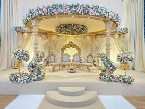 Prestigioso Mandap Indio para Bodas Avni, Maravilloso Mandap para Bodas Gujarati, Conjunto de Mandap Imperial Avni para Decoración de Eventos en EE. UU. - Product Image 5