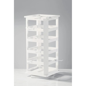 White Wooden Jewelry Organizer Stand <b>with</b> Rotating Display for Necklaces and Earrings - Product Image 5