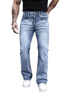 Jeans Casuales para Hombre, Cintura Media, 100% Algodón, Suaves, Ecológicos, Transpirables, Corte Regular, Estampado Personalizado, Multibolsillos - Product Image 5