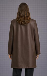 Women's Plus Size Long Sleeve Leather Coat With Zipper Closure Factory Made Cheap Price Women Leather Jacket With Custom Logo - Product Image 2