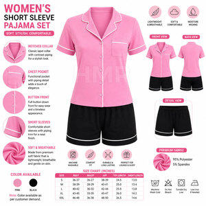 Conjunto de Pijama de Verano HMR Sisterhood Sorority para Mujer, Manga Corta, Pantalones Cortos, Ropa de Dormir Delgada, Suave y Transpirable - Product Image 6