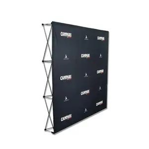 Portable Exhibition Booth Wall Banner Stand Straight Backdrop Tension Fabric Pop Up Display For Trade Show