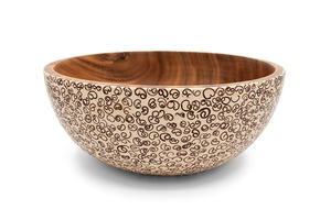 Tazón de Madera de Acacia con Incrustaciones de Canela, Hecho a Mano, Ecológico, para Servir en Bodas, 30cm, 25cm, 20cm, Apto para Alimentos, de Bali - Product Image 2