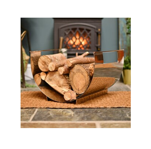 Eco Friendly Brass Fireplace <b>Logs</b> <b>Holder</b> Gold Solid Wire Circle Good Quality Gold Color Outdoor And Indoor Brass Firewood <b>Holder</b> - Product Image 2
