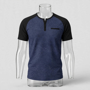Chemise décontractée pour homme à manches courtes, imprimé bleu, col rabattu, respirante, en sergé polyester/coton, idéale pour l'été - Product Image 3