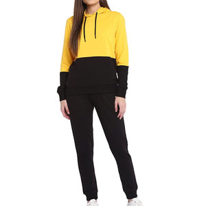 Conjuntos Deportivos Casuales de Invierno con Capucha para Mujer, Color Sólido Estampado, para Uso Profesional, Alta Calidad, Sin Costuras, 100% Algodón - Product Image 1