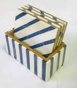 Posavasos con Incrustaciones de Hueso de Último Diseño, Forma Cuadrada y Personalizables, de la Mejor Calidad y Precio Económico, en Piedra - Product Image 5