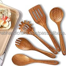 Cooking <b>Utensil</b> Set Totally Premium Wood <b>Kitchen</b> <b>Utensil</b> Set Handmade Spoon Made in India - Product Image 4