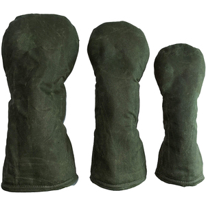 Solid Black Cloth <b>Golf</b> Headcovers Set of 3 Protective Covers for Drivers and Irons - Product Image 2